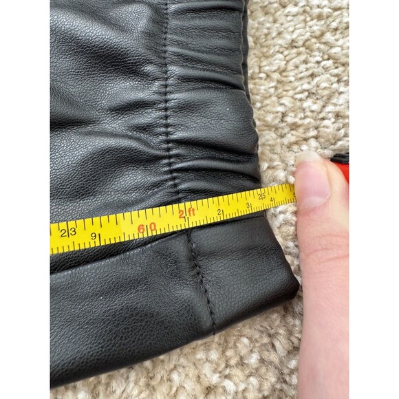 Kendall & Kylie Black Faux Leather Pants Sz S Cuffed Bottom Trendy Chic - Picture 5 of 5